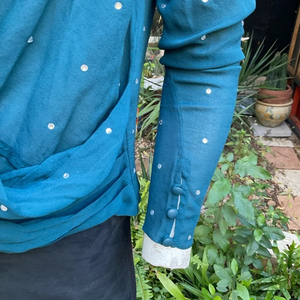 Foley + Corinna Surplice Draped Crystal Top Size Small - Picture 5 of 7